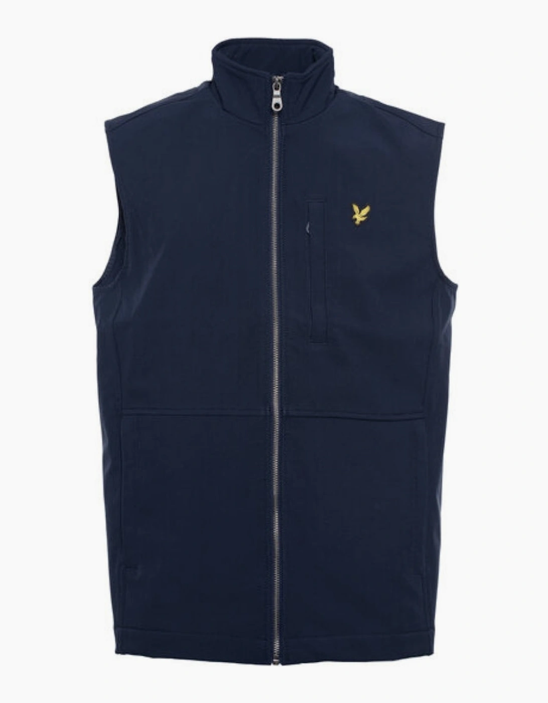 Men's Lyle & Scott Branded Logo Softshell Navy Blue Gilet Jacket - Size: 38/Regular