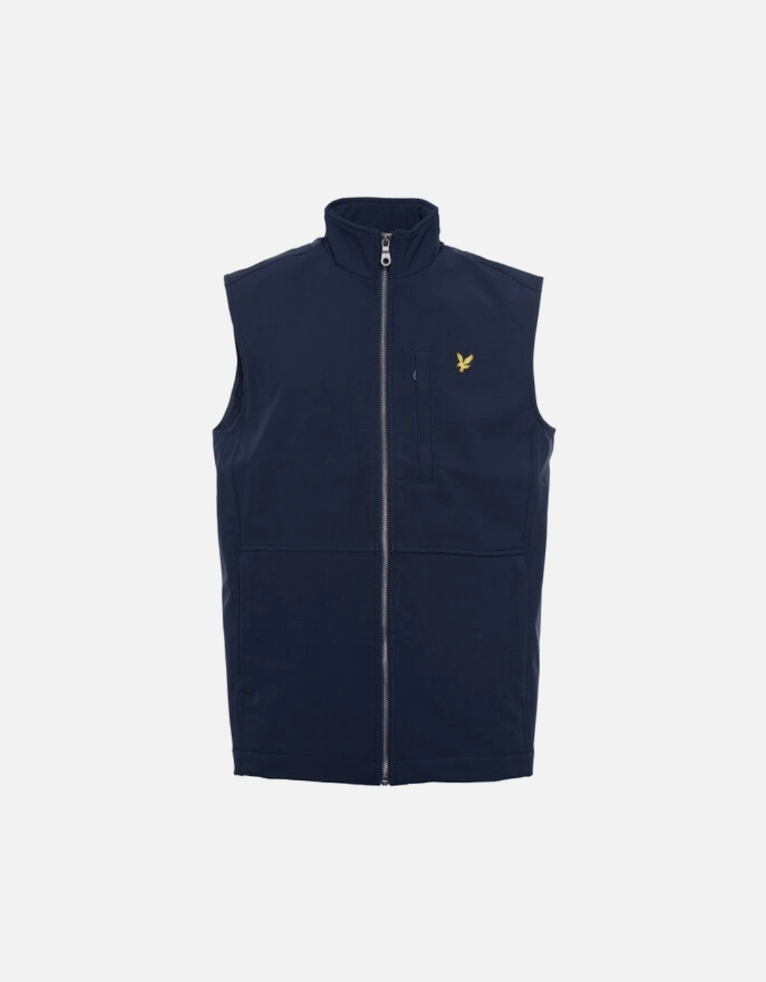 Lyle & Scott Branded Logo Softshell Navy Blue Gilet Jacket, 3 of 2