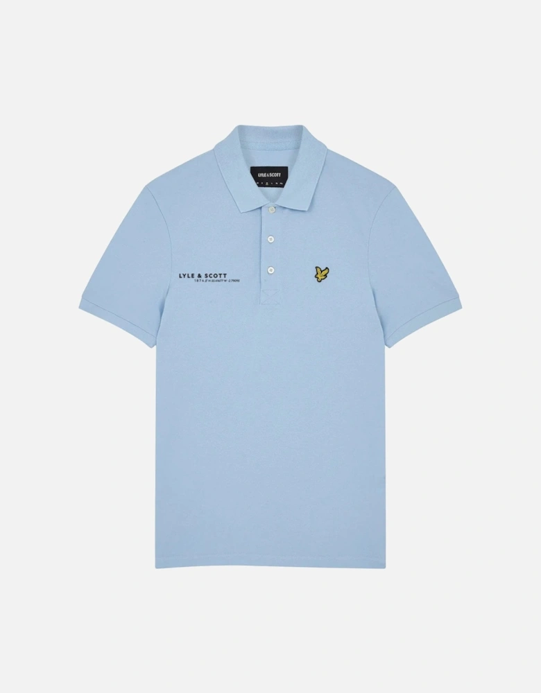 Lyle & Scott Light Blue Co-ordinate Print Logo Short Sleeved Polo Shirt