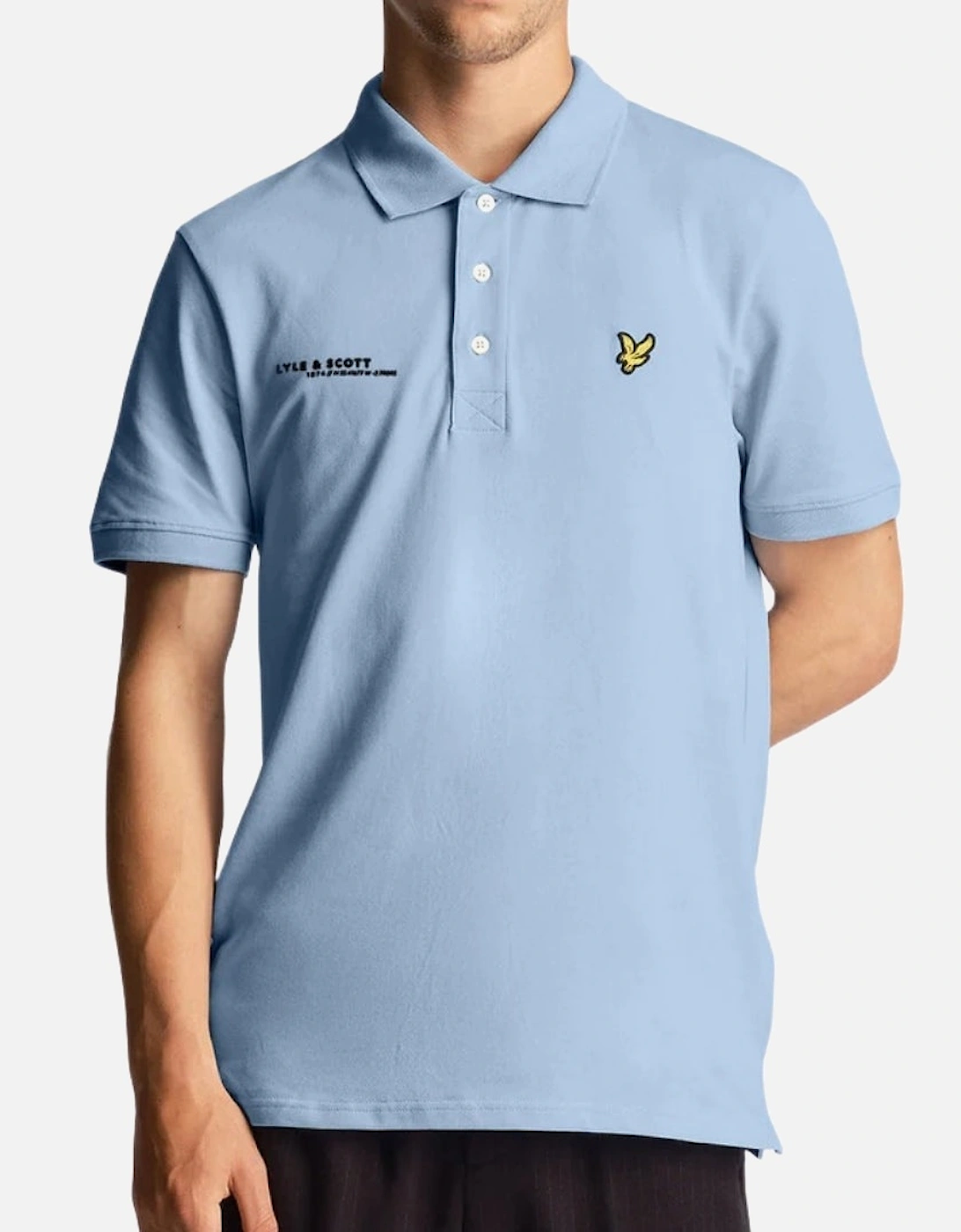 Lyle & Scott Light Blue Co-ordinate Print Logo Short Sleeved Polo Shirt