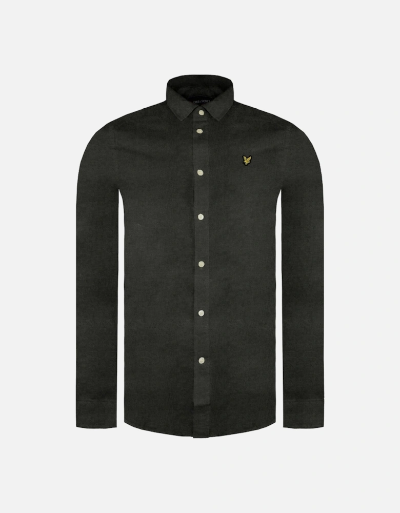 Lyle & Scott Long Sleeve Multi Yarn Brushed Cotton Trek Green Shirt