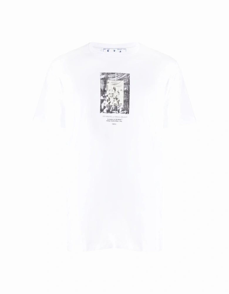 Paint Mirror Logo Slim Fit White T-Shirt