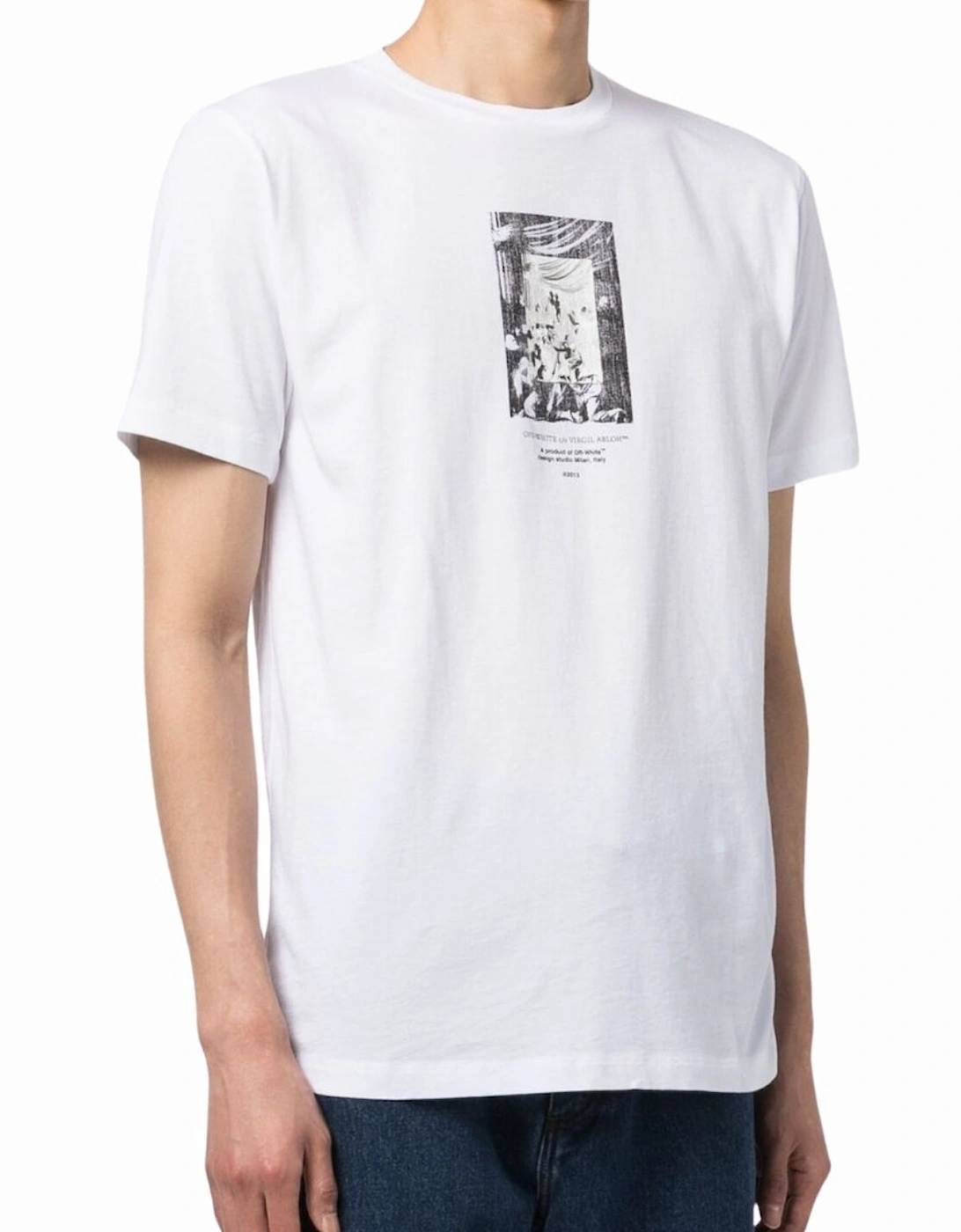 Paint Mirror Logo Slim Fit White T-Shirt