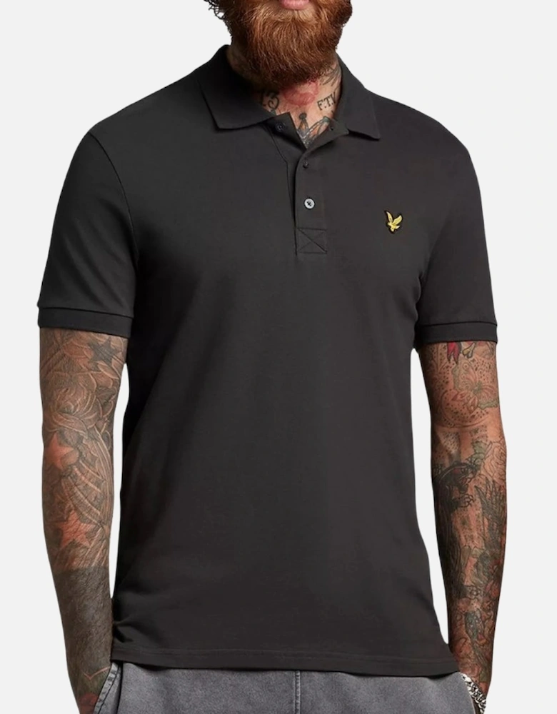 Lyle & Scott Short Sleeved Gunmetal Grey Argyle Polo Shirt