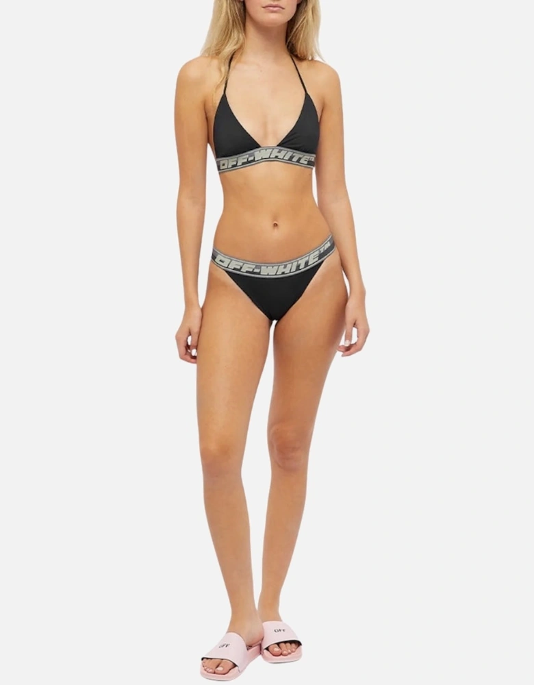 Logo Band Bikini Black Swim Wear