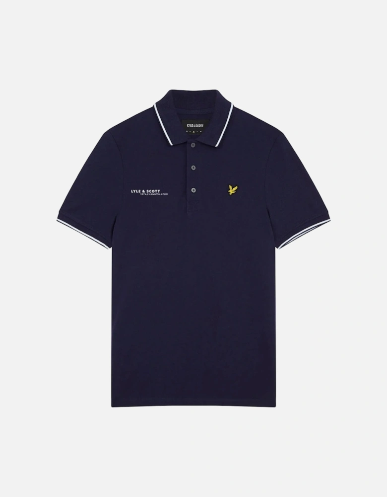 Lyle & Scott Navy Blue Co-ordinate Print Logo Short Sleeved Polo Shirt