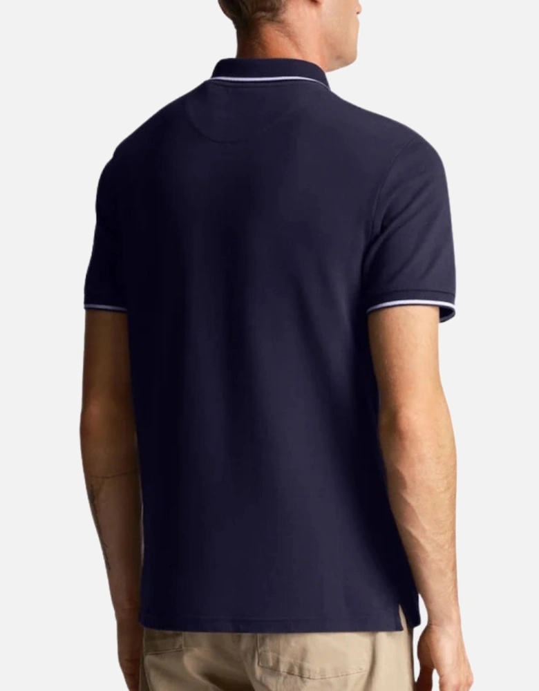 Lyle & Scott Navy Blue Co-ordinate Print Logo Short Sleeved Polo Shirt