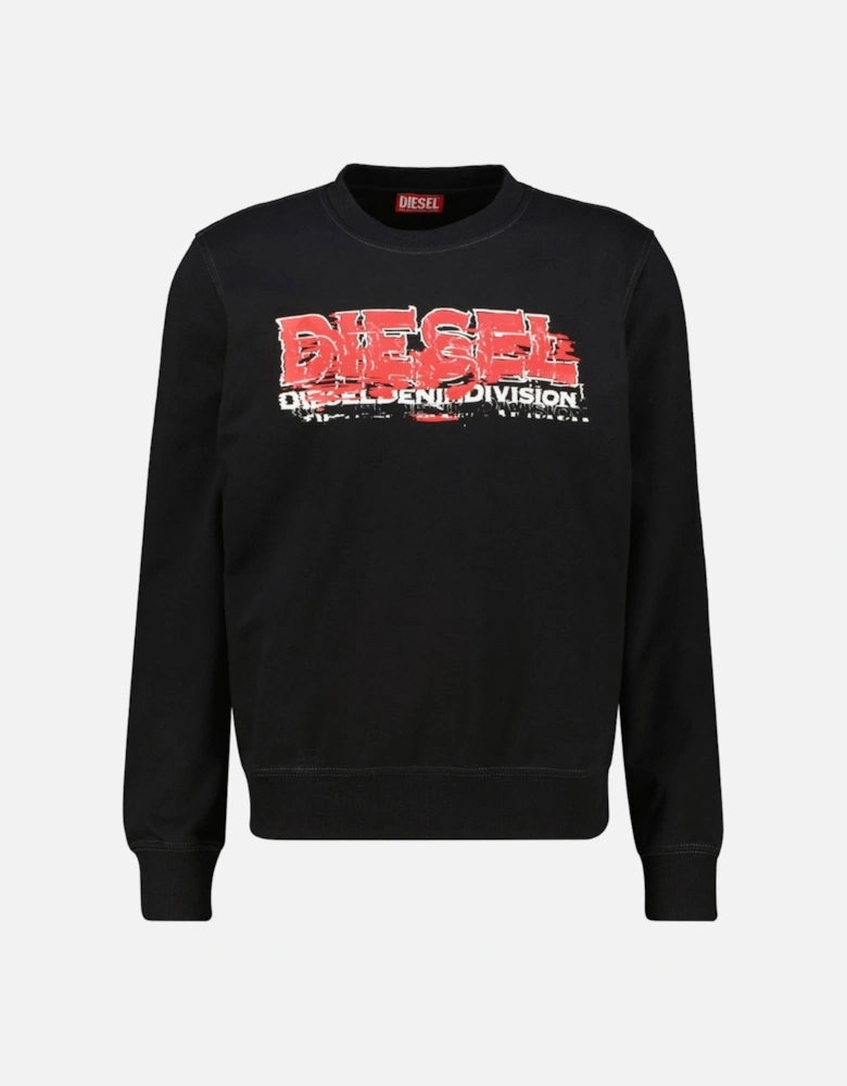 Stamp Division Logo Black Sweatshirt