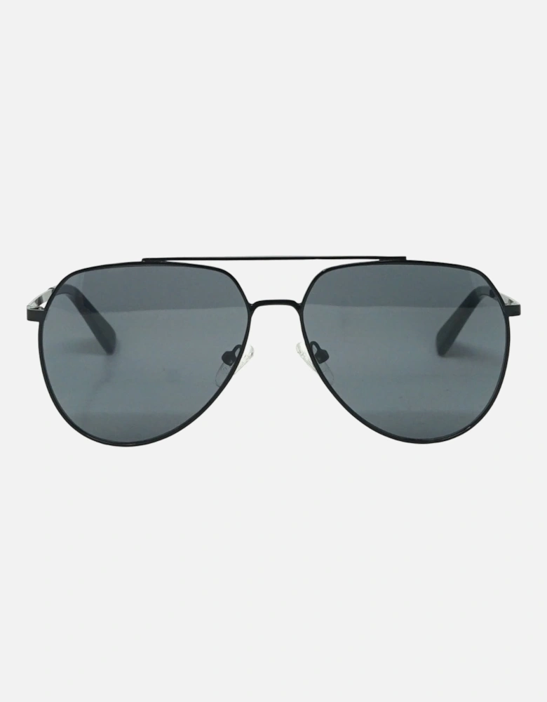 Solid Smoke Lens Shiny Black Sunglasses