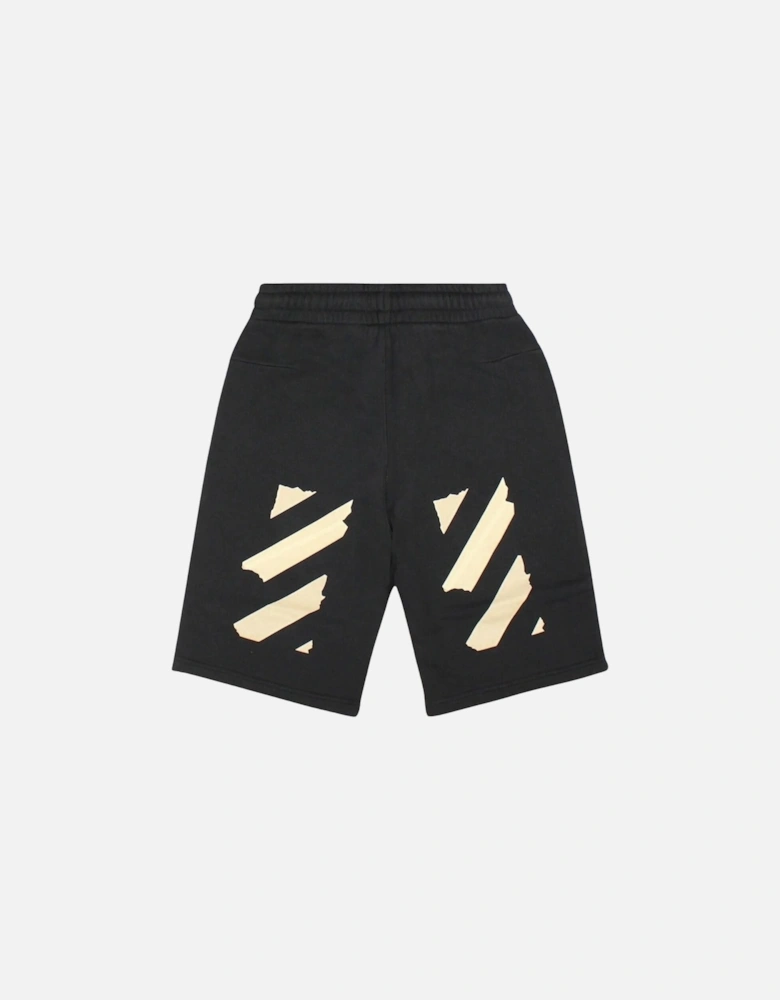 Tape Arrow Logo Black Sweat Shorts