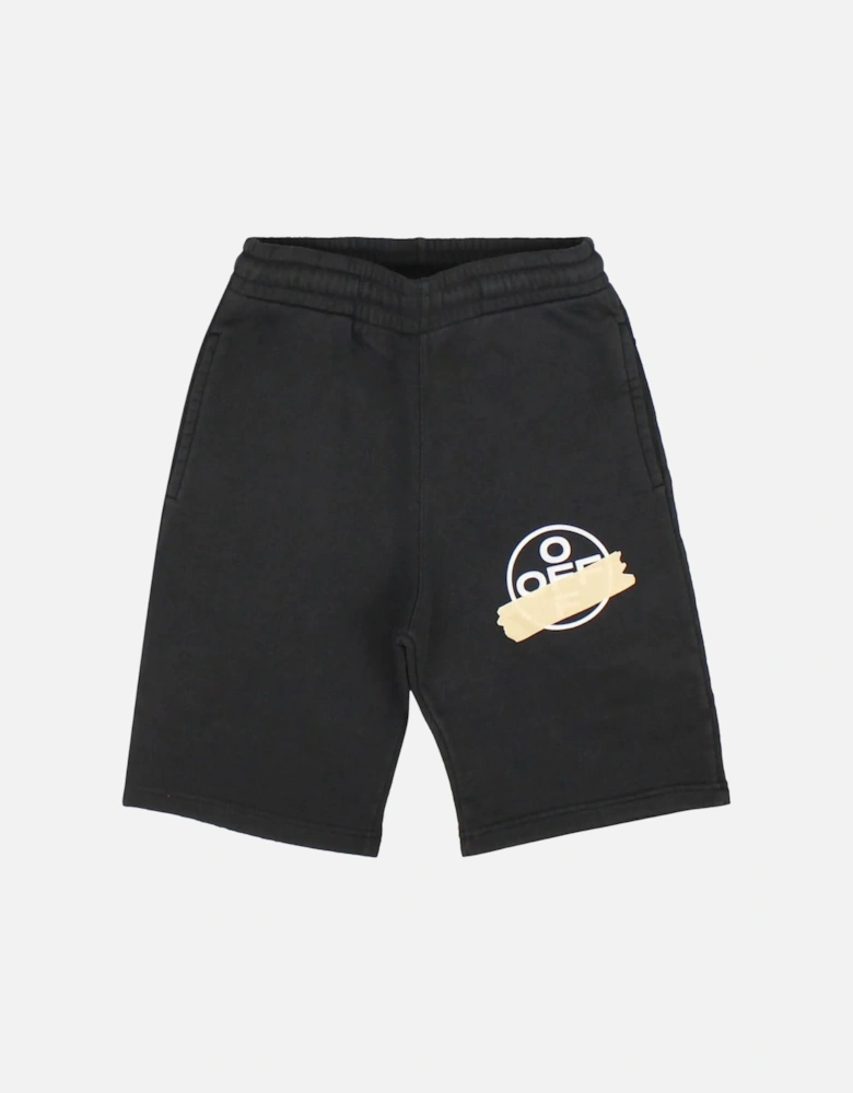 Tape Arrow Logo Black Sweat Shorts