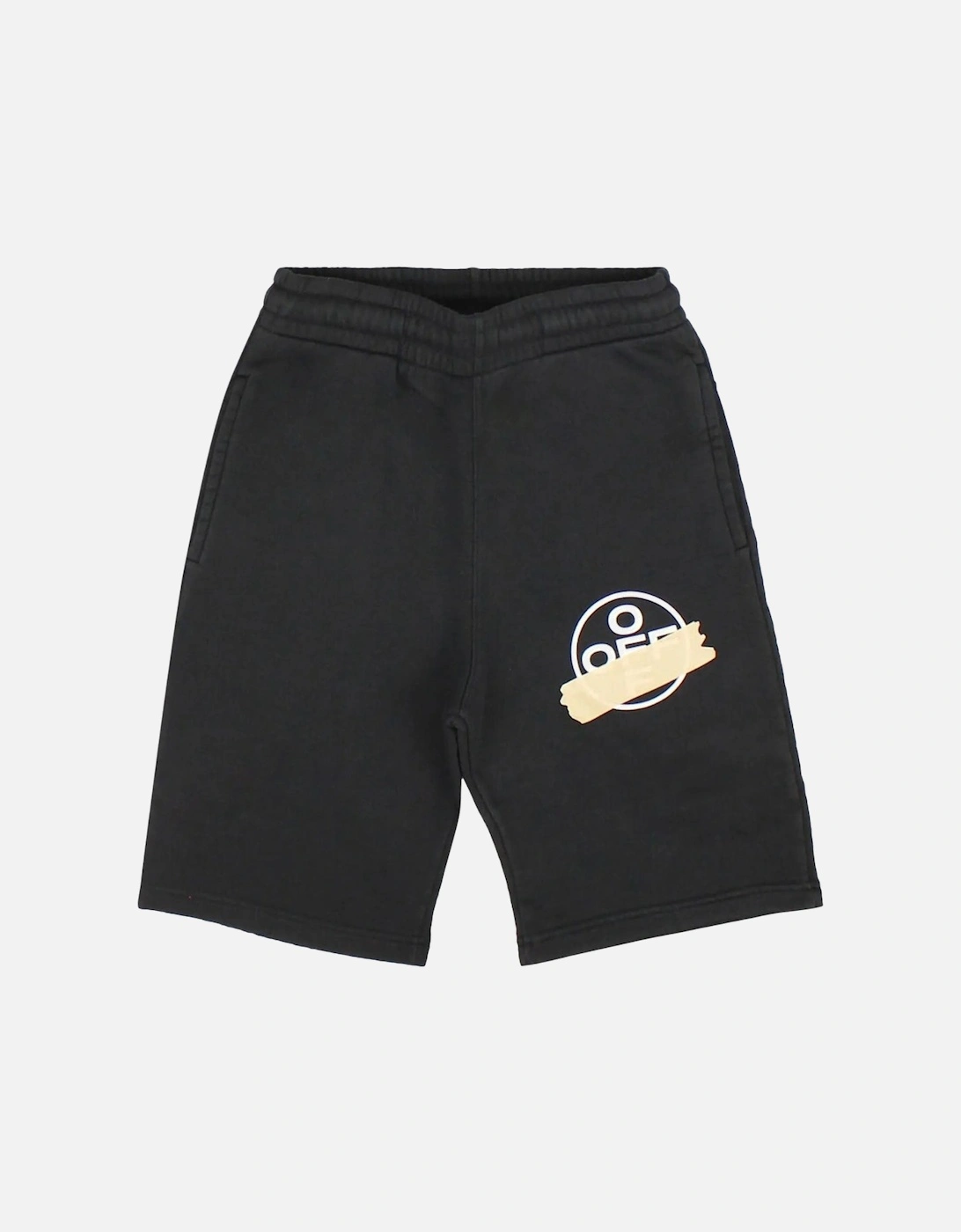 Tape Arrow Logo Black Sweat Shorts, 3 of 2