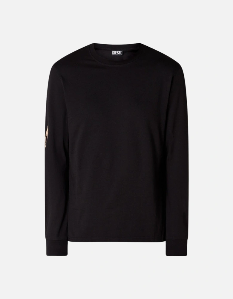 Back Design Black Long Sleeve T-Shirt