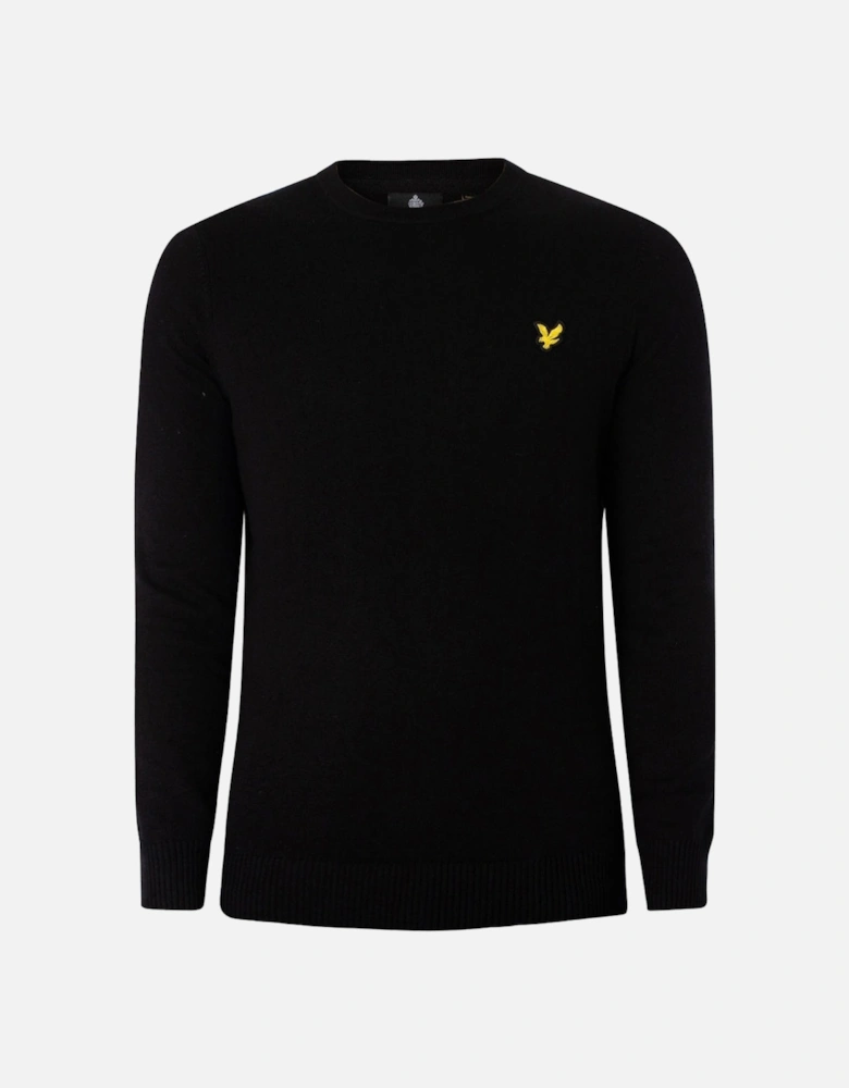 Lyle & Scott Cotton Merino Crew Neck Jumper Black Sweater