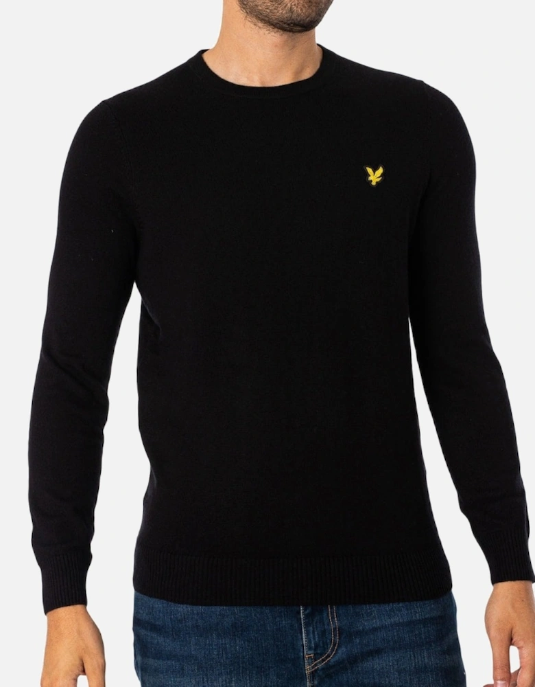 Lyle & Scott Cotton Merino Crew Neck Jumper Black Sweater