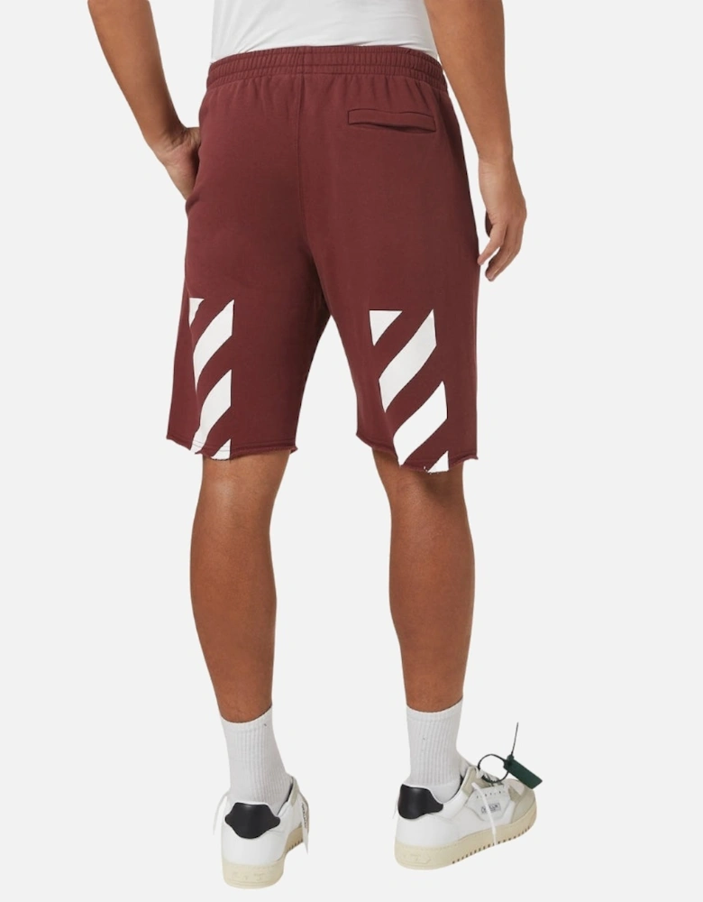 Diag Helvetica Burgundy Sweat Shorts