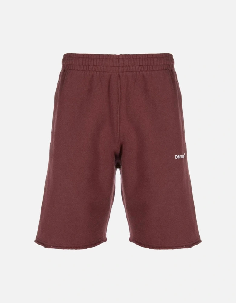 Diag Helvetica Burgundy Sweat Shorts