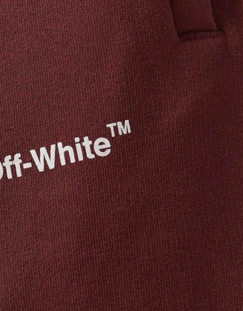 Diag Helvetica Burgundy Sweat Shorts