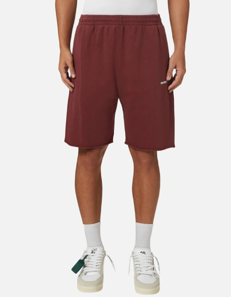 Diag Helvetica Burgundy Sweat Shorts