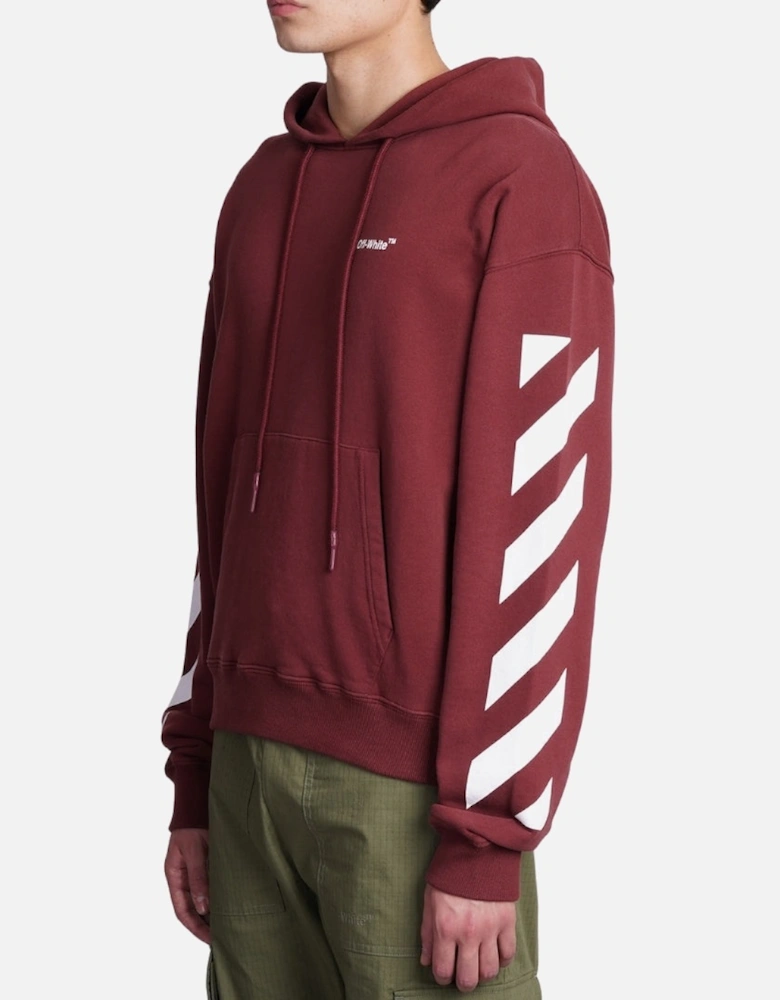 Diag Helvetica Over Burgundy Hoodie