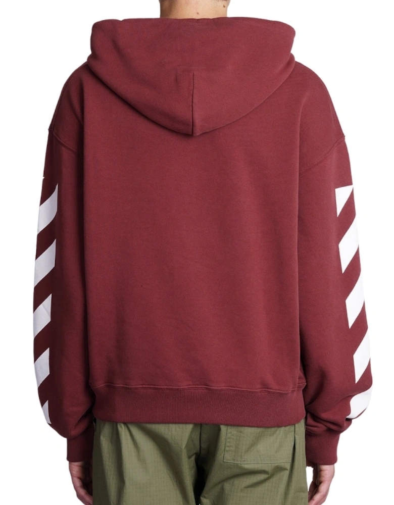 Diag Helvetica Over Burgundy Hoodie