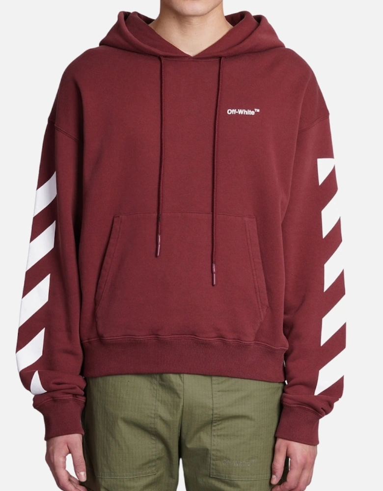 Diag Helvetica Over Burgundy Hoodie