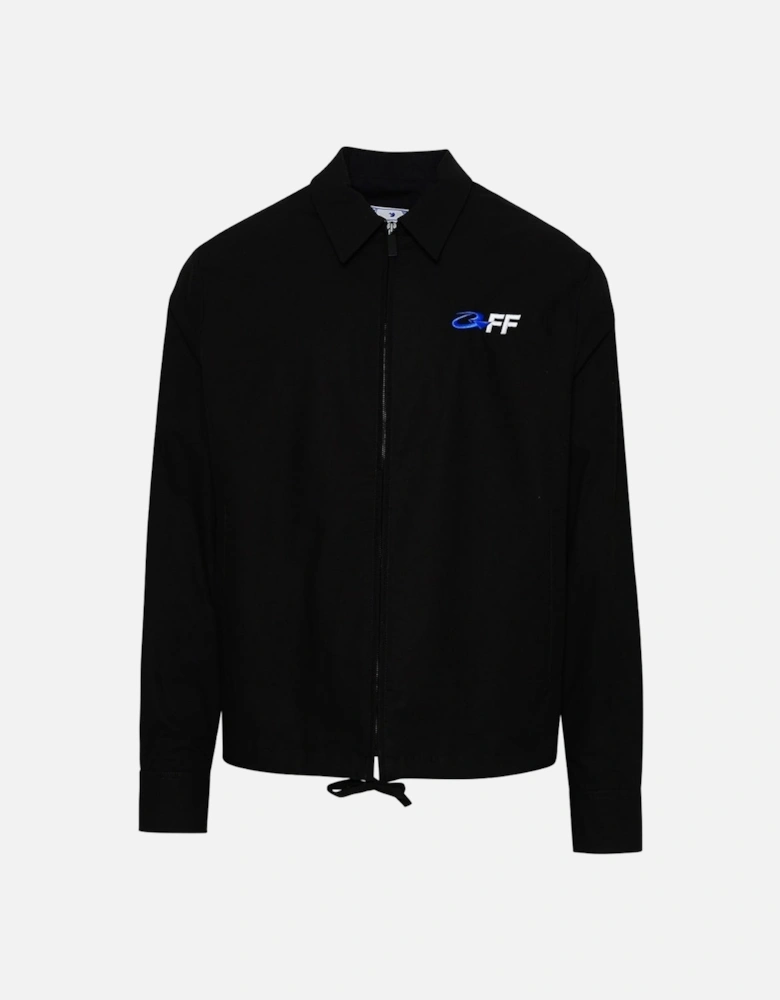 Exact Opposite Zip-Up Black Hybrid Shirt