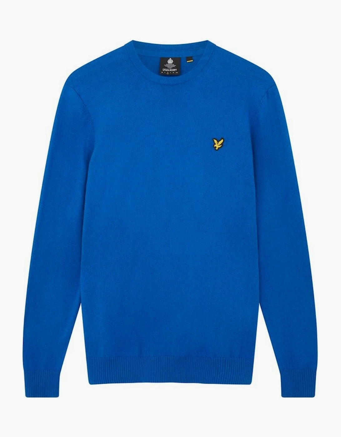 Men's Lyle & Scott Cotton Merino Crew Neck Jumper Bright Blue Sweater - Size: 38