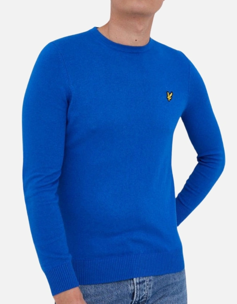 Lyle & Scott Cotton Merino Crew Neck Jumper Bright Blue Sweater