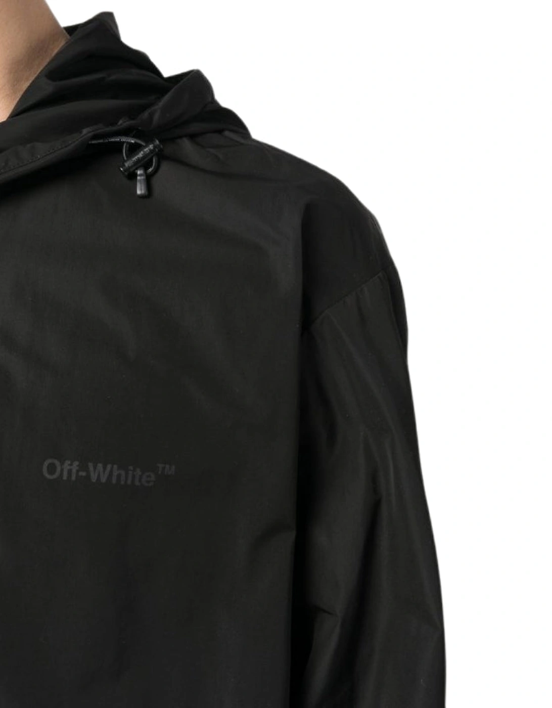 Diag Tab Windbreaker Black Jacket