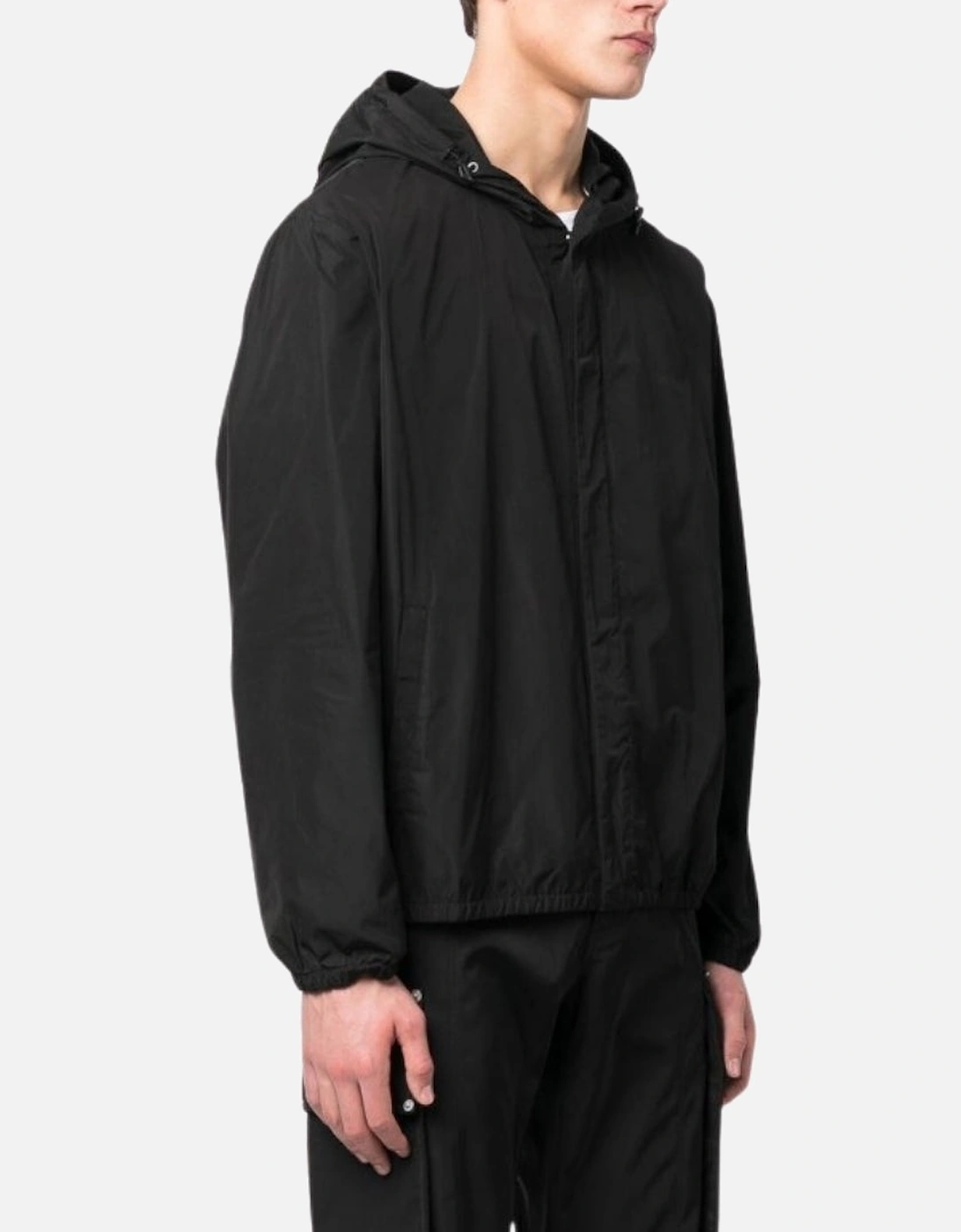 Diag Tab Windbreaker Black Jacket