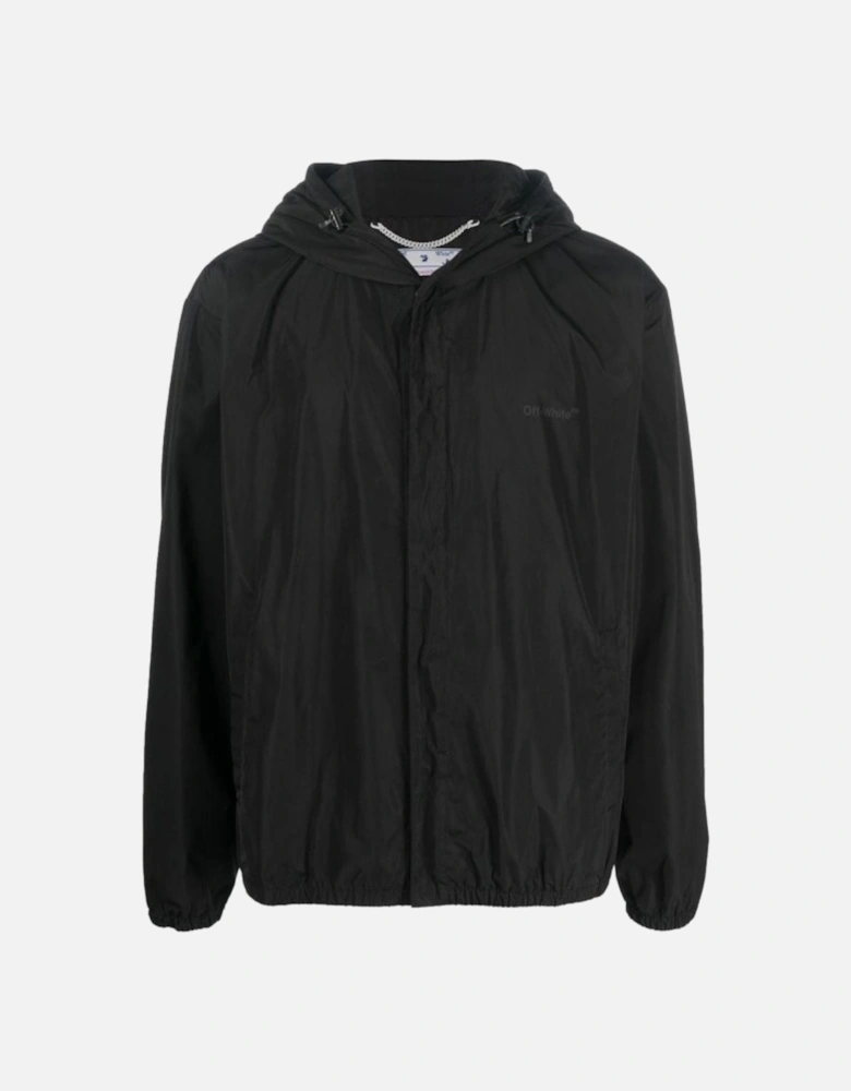 Diag Tab Windbreaker Black Jacket