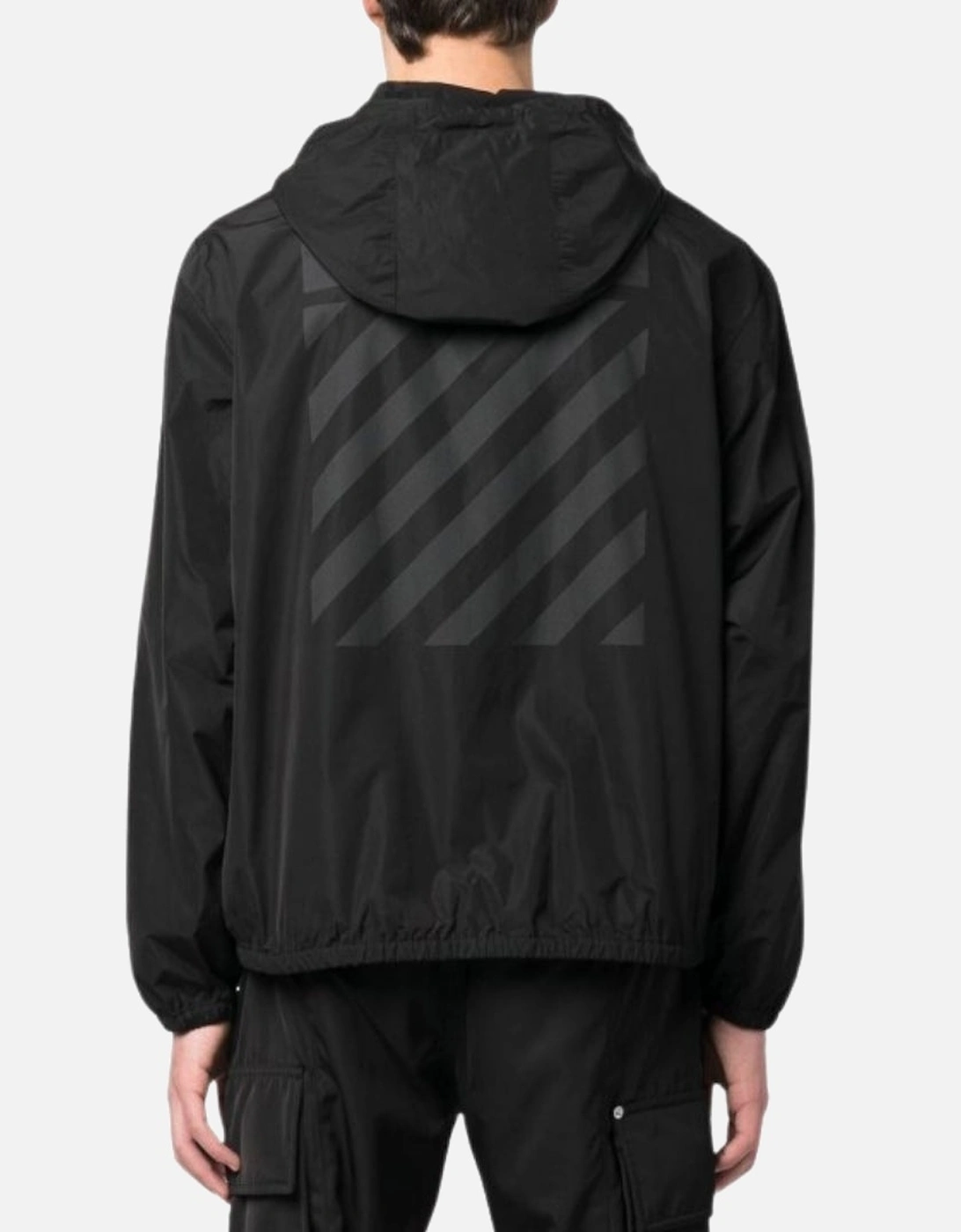 Diag Tab Windbreaker Black Jacket