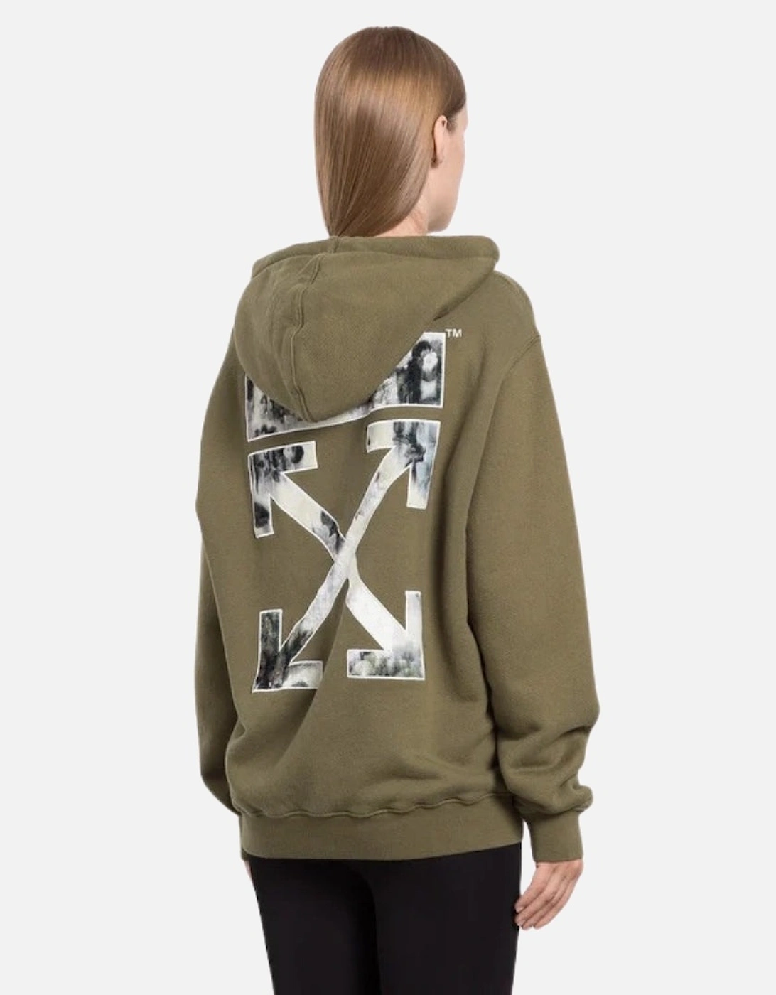 Flock Chine Flower Arrow Military Green Hoodie