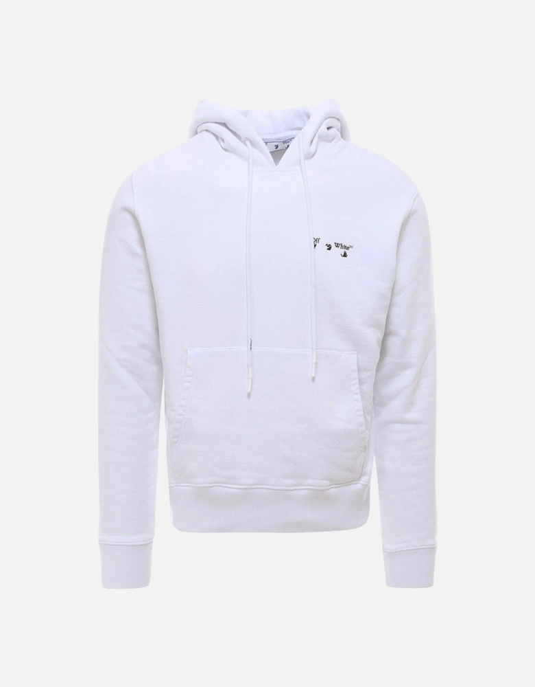 OW Logo Slim Fit White Hoodie