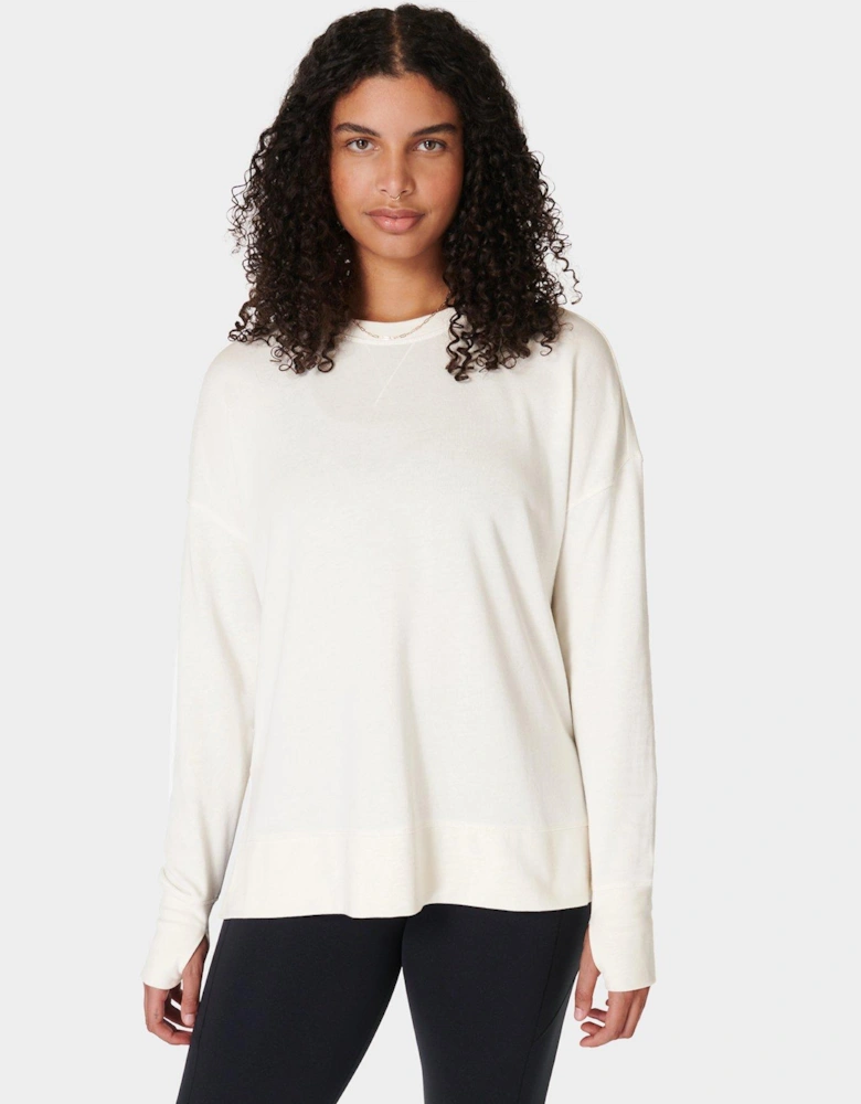 Womens Training After Class Longline Sweatshirt - White