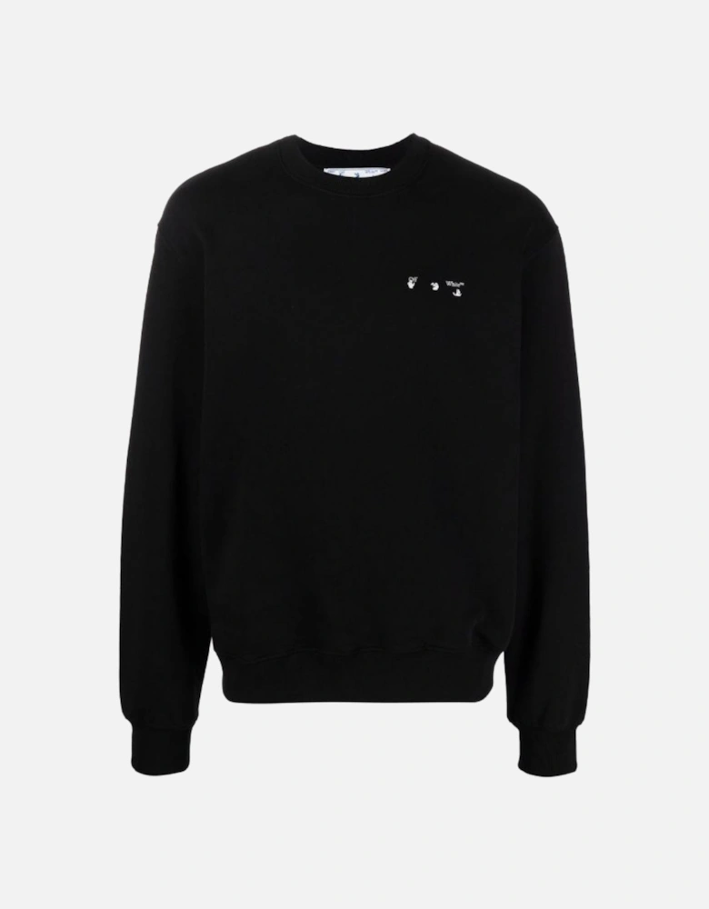 OW Logo Slim Fit Crewneck Black Sweatshirt