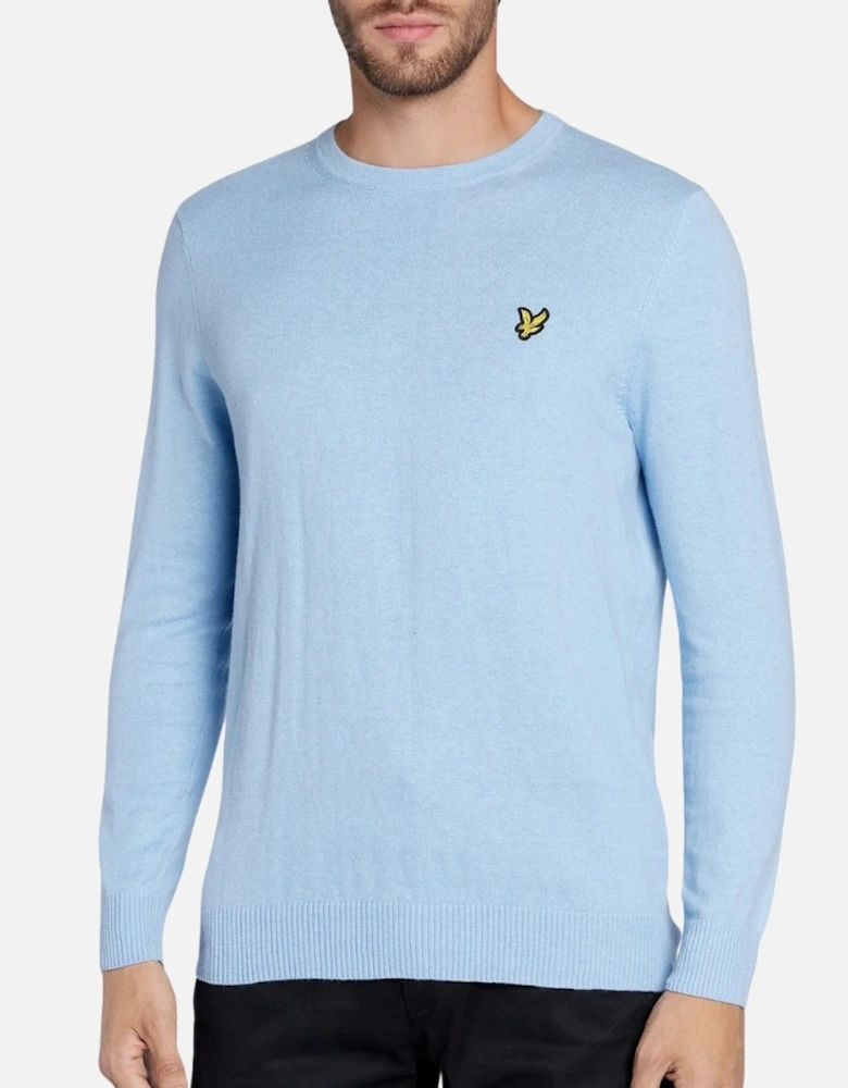 Lyle & Scott Cotton Merino Crew Neck Jumper Light Blue Sweater