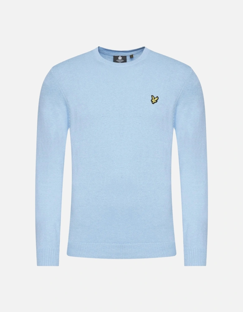 Lyle & Scott Cotton Merino Crew Neck Jumper Light Blue Sweater