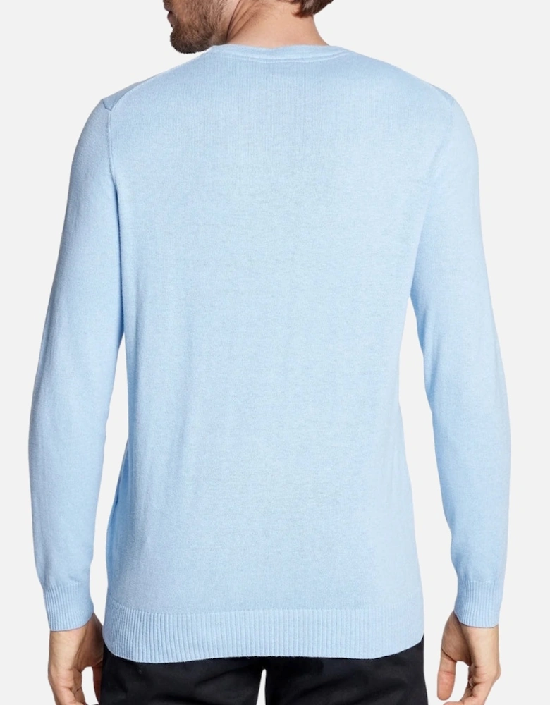 Lyle & Scott Cotton Merino Crew Neck Jumper Light Blue Sweater