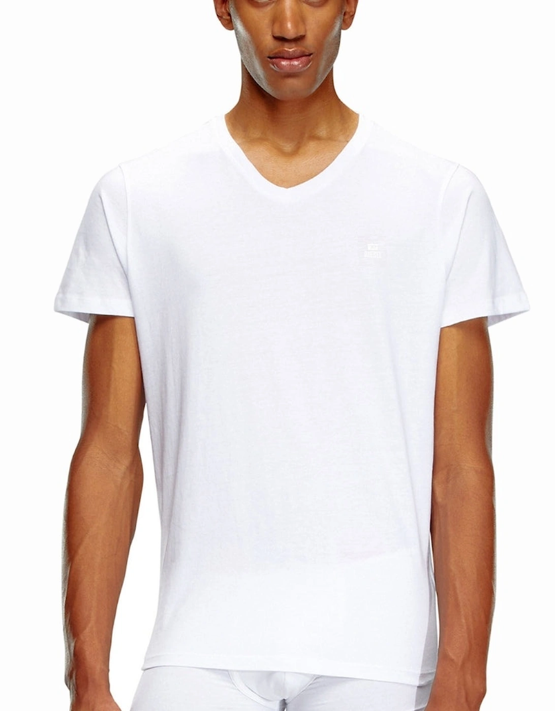 Tonal Logo V-Neck White T-Shirt, 2 of 1