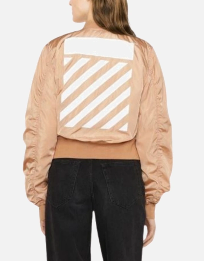 Diag Light Brown Bomber Jacket