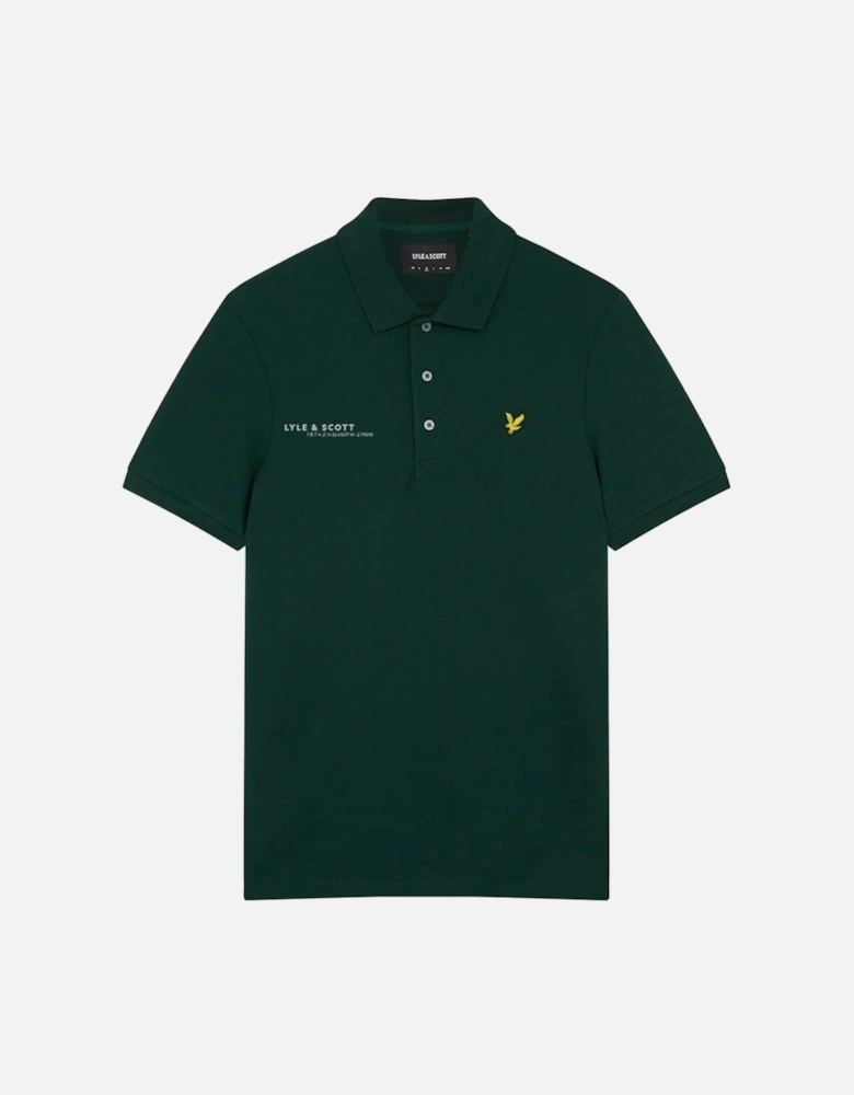 Lyle & Scott Dark Green Co-ordinate Print Logo Short Sleeved Polo Shirt