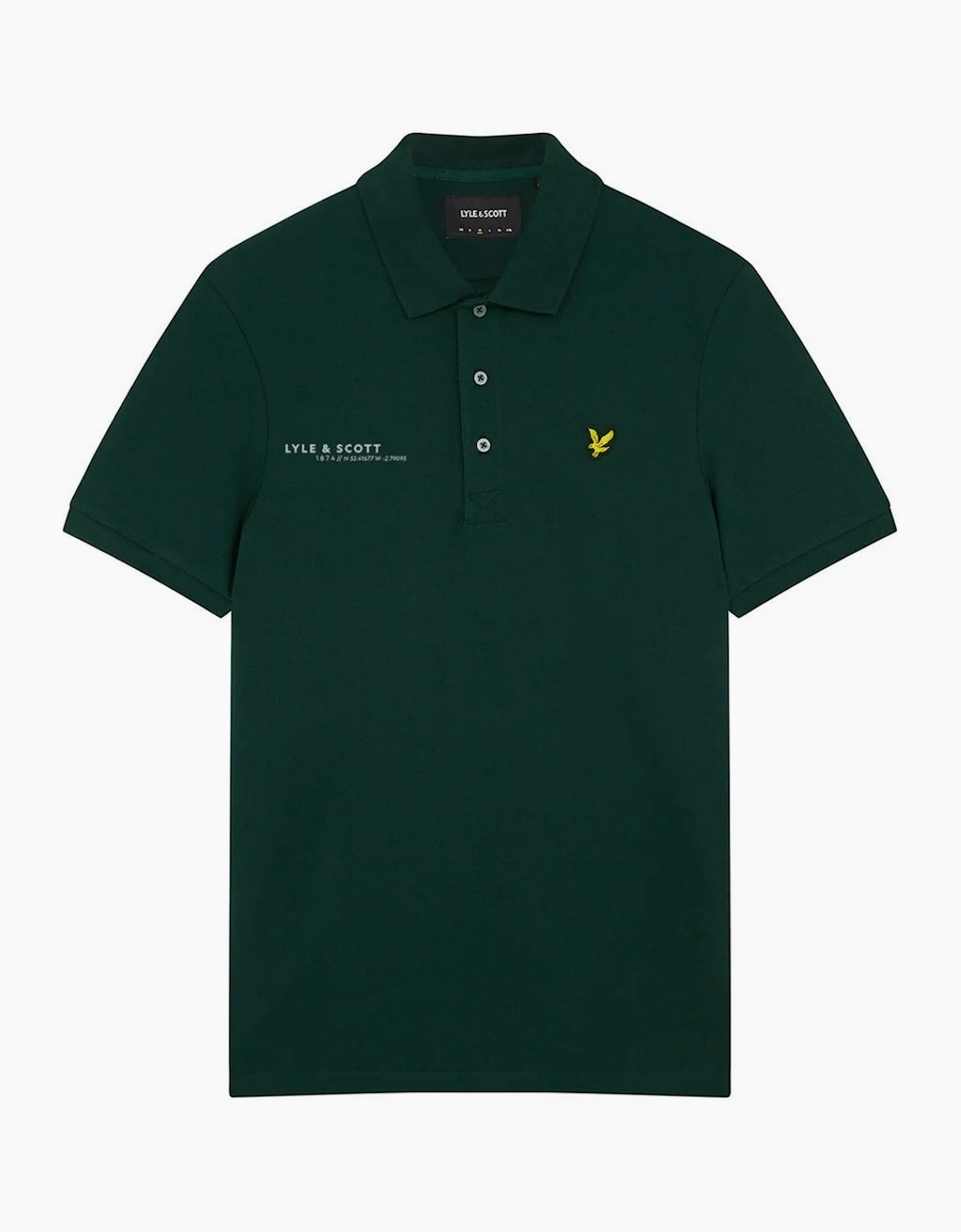 Men's Lyle & Scott Dark Green Co-ordinate Print Logo Short Sleeved Polo Shirt - Size: 34