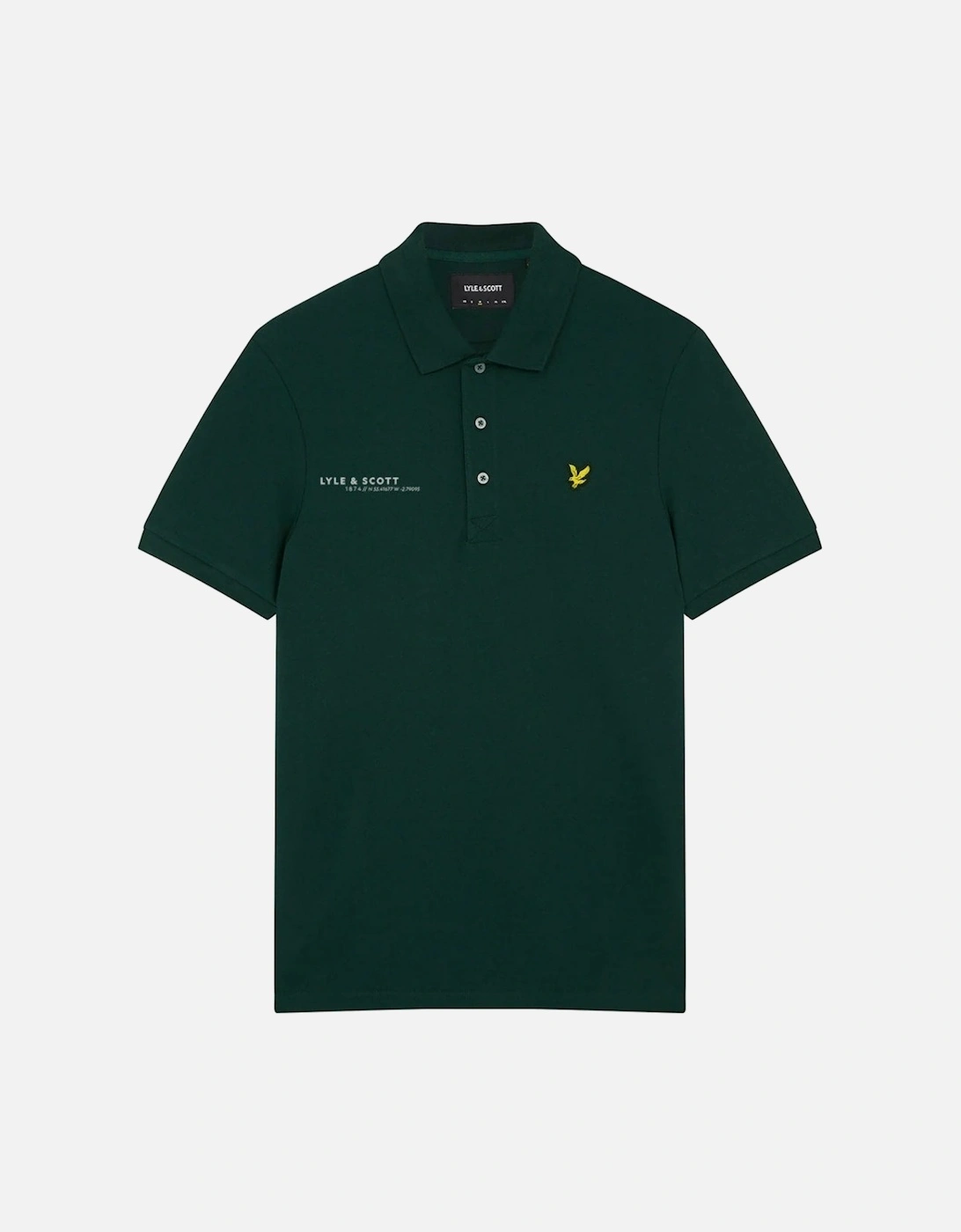 Lyle & Scott Dark Green Co-ordinate Print Logo Short Sleeved Polo Shirt, 4 of 3