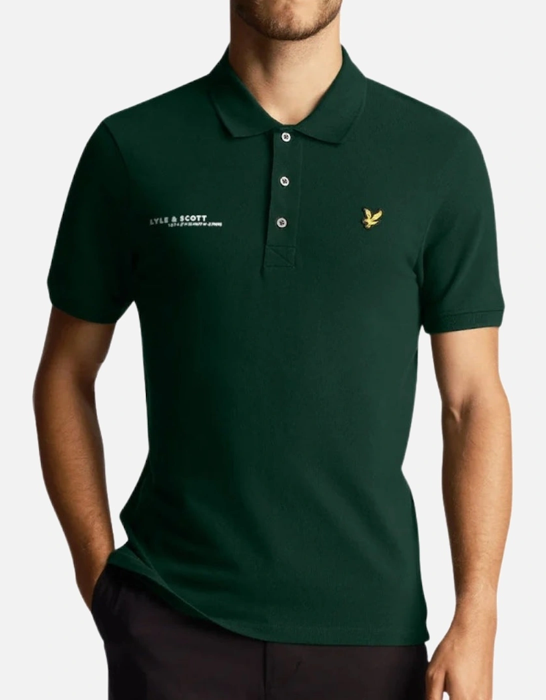 Lyle & Scott Dark Green Co-ordinate Print Logo Short Sleeved Polo Shirt