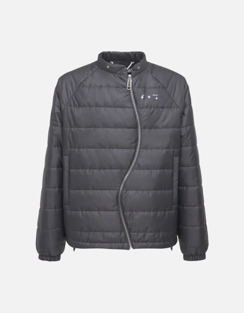 Twist Zip Puffer Grey Jacket