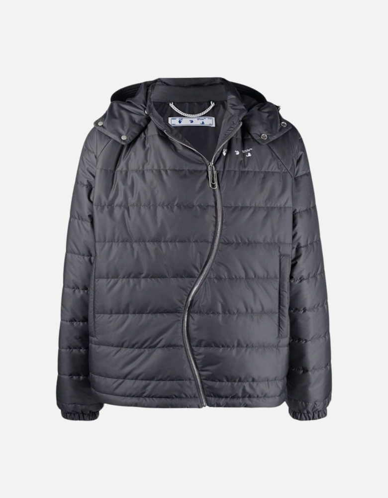 Twist Zip Puffer Grey Jacket