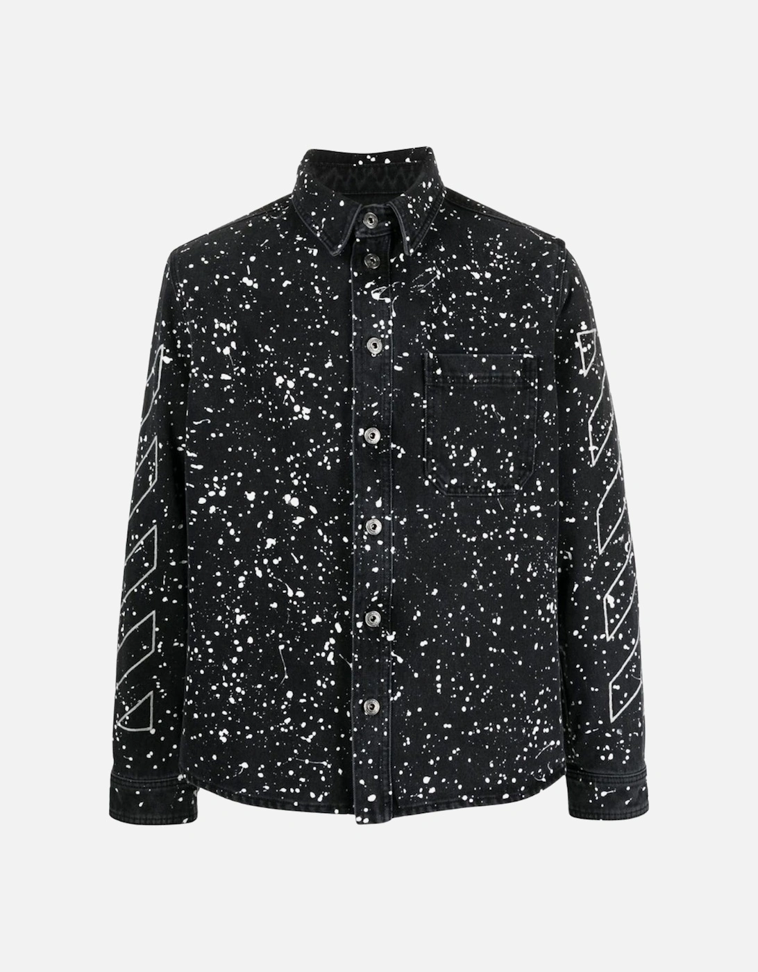 Diag Outline Design Denim Shirt Black, 5 of 4