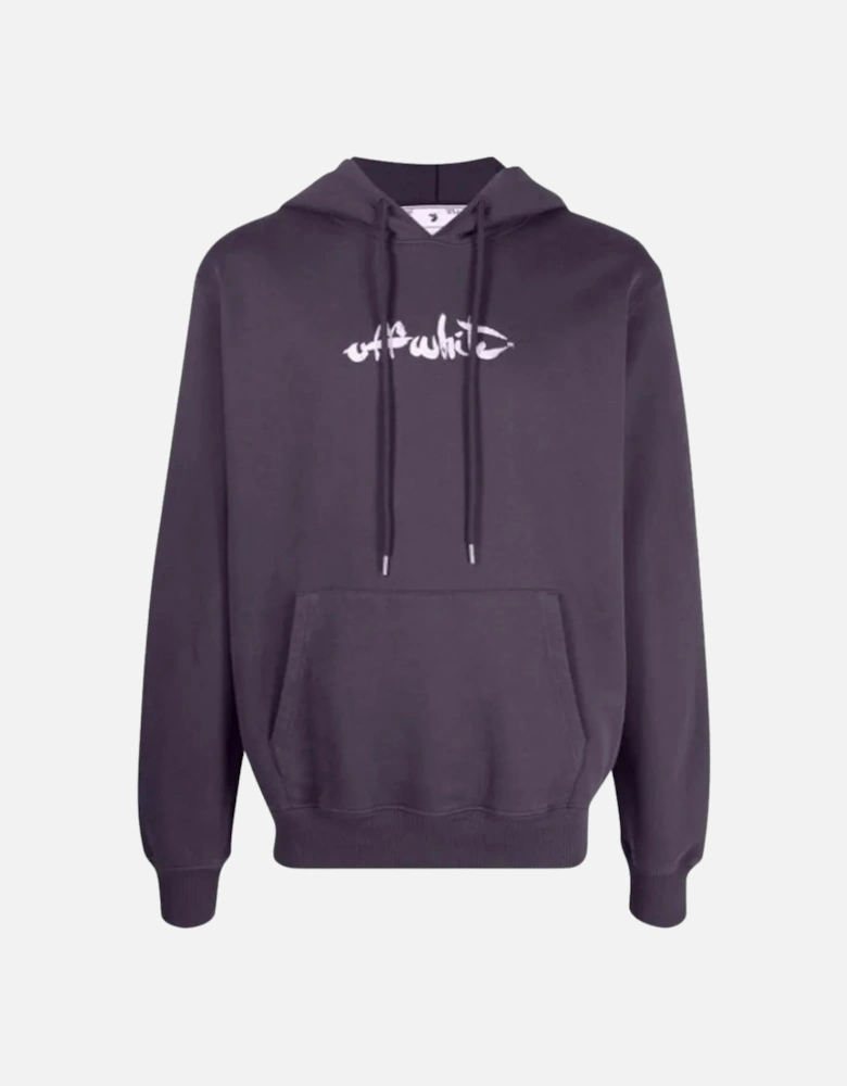 Paint Arrow Logo Slim Fit Aubergine Purple Hoodie